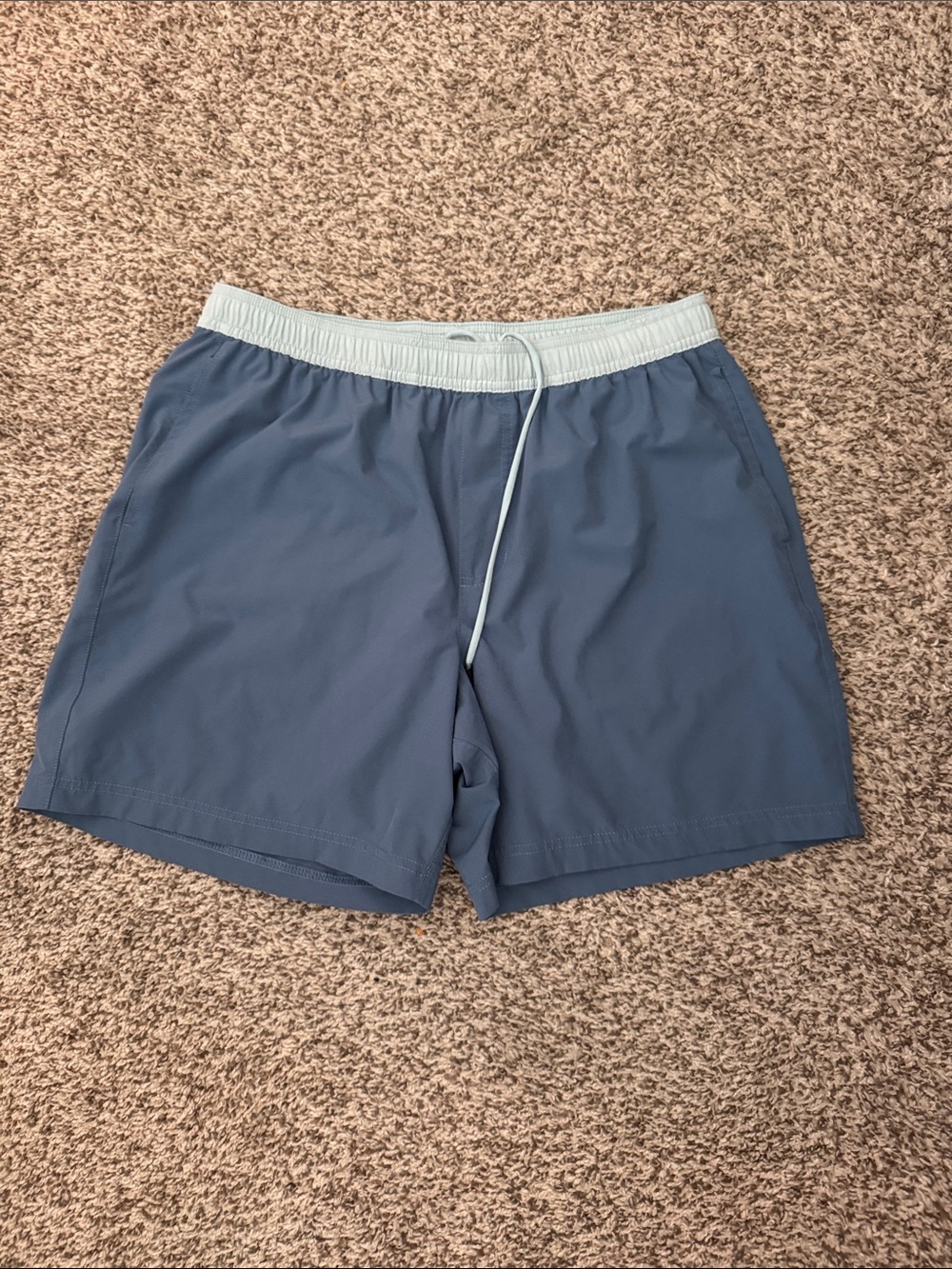 chubbies Blue Swim Shorts with Light Blue Waistband